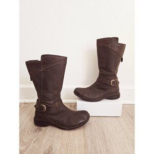 Merrell Captiva Buckle Espresso Brown Leather Mid Calf Zip Winter Shoes Boots 10